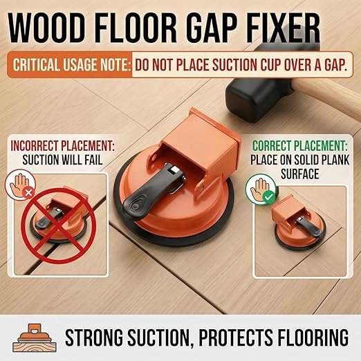 HUBAI Floor Gap Fixer Tool, Heavy Duty Laminate Floor Suction Cup Repair Tool, for Laminate, Wood, Tile, Vinyl Floor Gap Repair Tool - Durable, Compact, & Efficient Flooring Tools (Green)