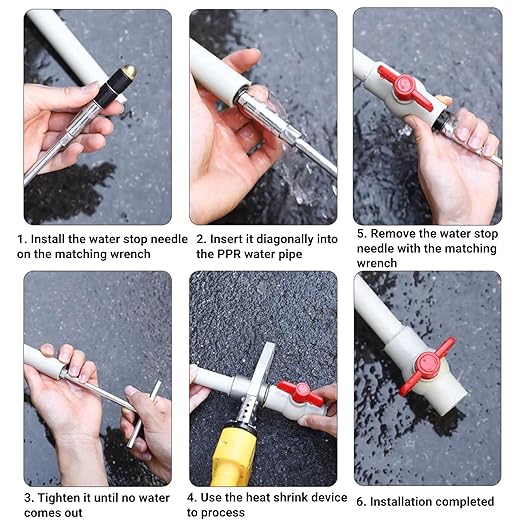 Stainless Steel Pipe Leak Repair Tool Kit Reusable Water Stopper Pins for Copper PVC Pipes Emergency Plumbing