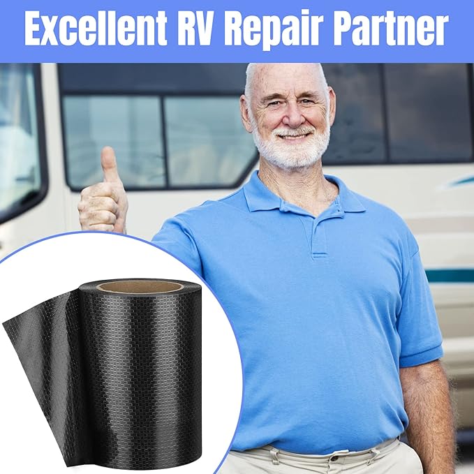 Frienda RV Underbelly Tape RV Underbelly Material Corrugated Waterproof Flex Mend Repair Belly Tape Thick Adhesive Patch Fabric Sealing for Camper Mobile Home Travel Trailer Repair(6 Inch x 50 Feet)