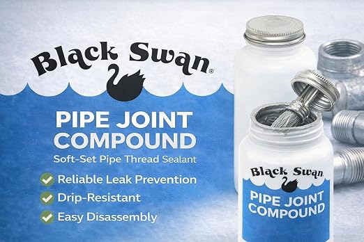 Black Swan Pipe Joint Compound -Soft-Set Pipe Thread Sealant – Non-Hardening - Reliable Leak Prevention - Drip-Resistant – 1 Gallon