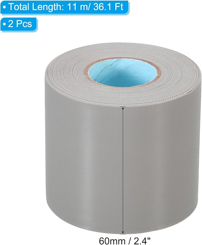 PATIKIL 2.4" x36.1ft Pipe Wrapping Tape, 2 Pack PVC Duct Tape Pipes Insulation Air Conditioner Tube Wrap Waterproof Non Adhesive for HVAC Electrical Gray
