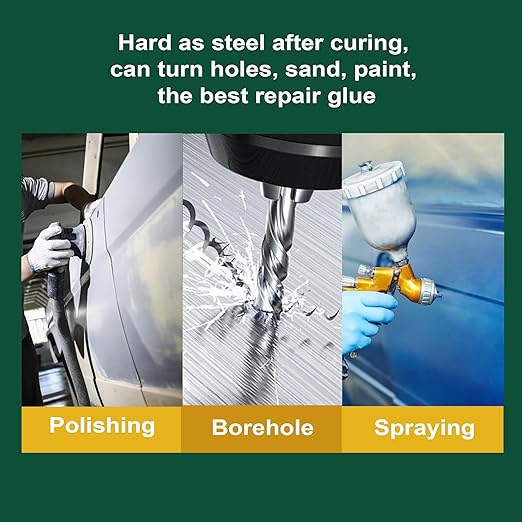 Metal Repair Glue, Muffler Repair kit, Epoxy Adhesive, Liquid Weld for Metal, for Stainless Steel, Plastics, Aluminum, Welding Metals to Metals Glue, high Strength，Heat and Water