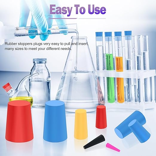 40PCS Silicone Rubber Stoppers, 8 Sizes High Temp Silicone Rubber Protective Tapered Plug Assortment Kit,Masking System Kit Perfect for Powder Coating, Painting, Anodizing, Plating & Media Blasting