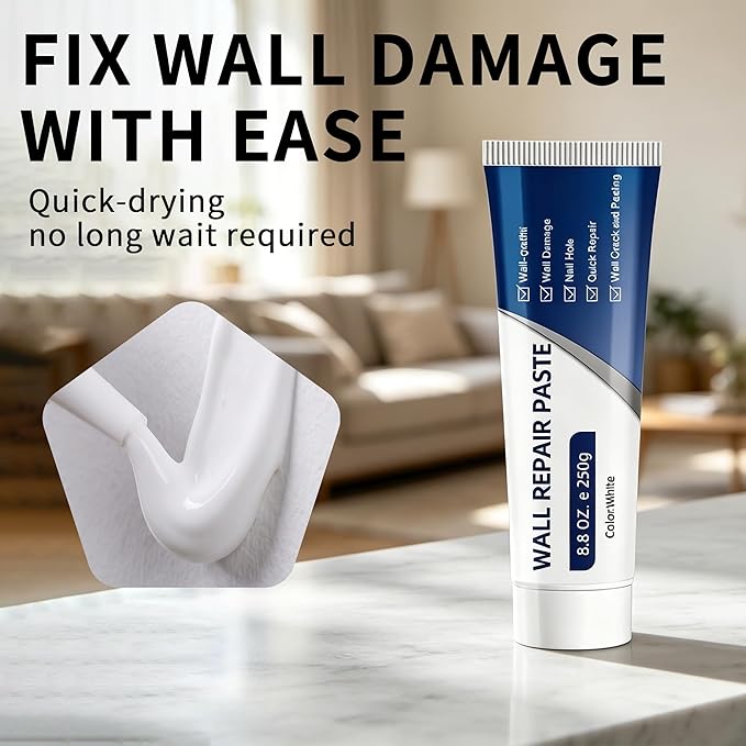 Drywall Repair Kit with Scraper, 2026 New Wall Mending Agent for Holes, Cracks, Small Damage, Quick Easy Solution for Home Wall Efficient Patch Repair (1 pcs)