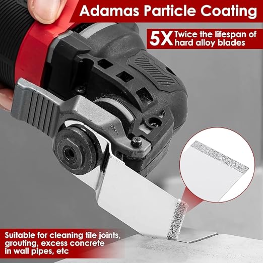 14PCS Diamond Oscillating Tool Blades Set, Grout Removal Blade Kit for Tile Mortar Concrete Masonry, Fits DeWalt Milwaukee Ryobi Rockwell Fein Ridgide Multi Tool Blade with 3 Adapters
