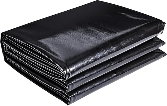 ToLanbbt Pond Liner 14 FT x 14 FT HDPE Pond Liners, 20 Mil UV Resistant Preformed Pond Liner Easy Cutting, Pond Liner for Natural Looking Ponds, Waterfall, Koi Pondsand Water Garden (Black)