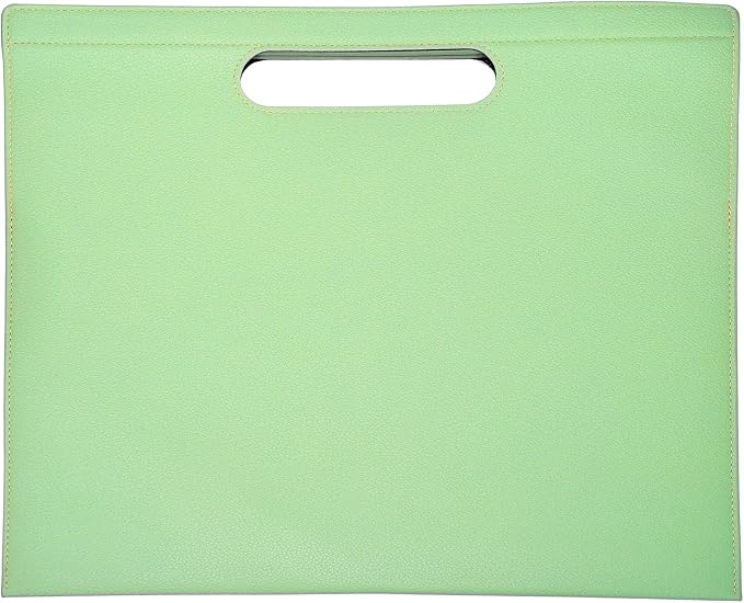 PATIKIL Leather Folder, 13.3x12.6 Magnetic Leather Document Holder File Folder PU Pouch Bag Portfolio File Organizer Handbag Personal Envelope Waterproof for Traveling Men Gift, Green