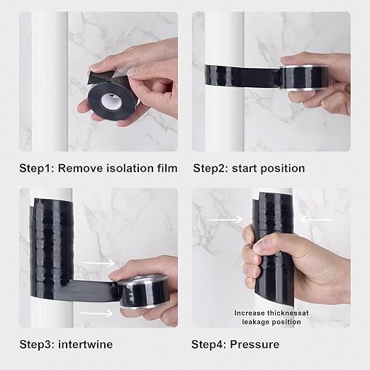 SIKEDEPRO Self-Fusing Silicone Tape 1" x 33' x 20mil Black, Waterproof & Heat-Resistant Rubber Repair Tape – No Residue, Electrical Insulating, Chemical Resistant for Automotive, Plumbing & Outdoor