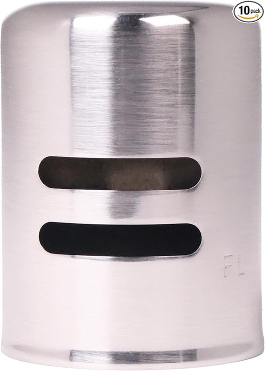 Westbrass D201-10-07 1-5/8" x 2-1/4" Solid Brass Air Gap Cap Only, Non-Skirted, Satin Nickel (10-Pack)