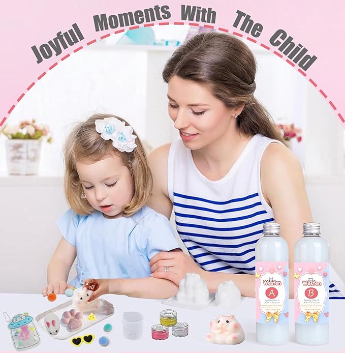 Wesfen Easy-to-Use Squishy Resin Kit - 1:1 AB Liquid Silicone, Taba Squishy Kit