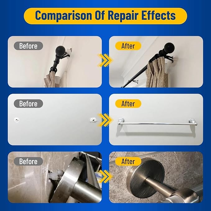 Kenbry Drywall Anchor Repair Kit,1.96' x 39.37' Patch Easy Cut for Fast Loose Anchors Fix, No Need to Redrill or Fill, Ideal for Most of Surfaces