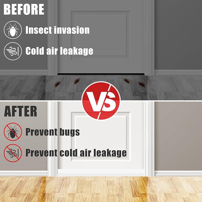 Draft Seal Tape for Doors and Windows 1 in x 10 Ft Silicone Weather Stripping Extra Thick 2mm Door Seal Strip with Strong Adhesive Draft Insulation Stopper Side Seal - White