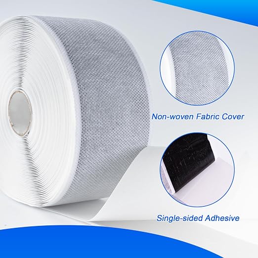 LLPT Butyl Sealing Tape 4" x 50 Ft Nonwoven Fabric Cover 1 Pack | Vapor Permeable, Waterproof Sealing, Non-hardening, Weather Resistant for Wet Areas Bathroom Pool Roof Pipe Joint Repair