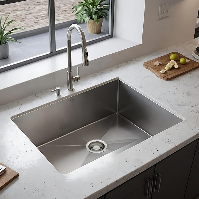 Westbrass D2089-05 4-1/4" Kitchen Sink Waste Disposal Drain Flange and Stopper, Polished Nickel