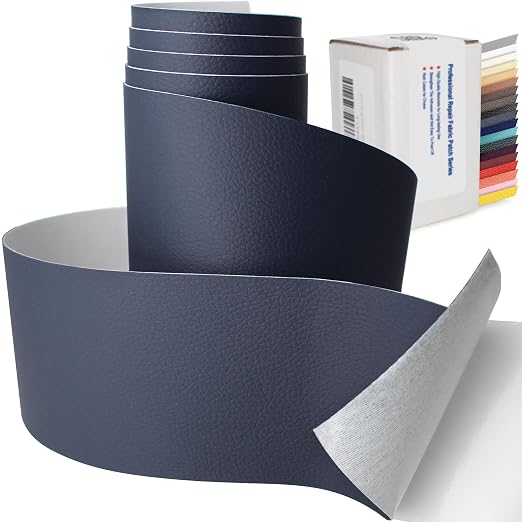 3 X 60 inch Self Adhesive Leather Repair Patch, Navy Blue Leather Repair Tape for Furniture, Adhesive Leather Patch for Car Seat Repair, Leather Repair Kit for Couch (Navy Blue)
