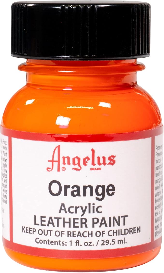 Angelus Acrylic Leather Paint For Shoes, Sneakers, Leather, Canvas, Furniture, and More - 1 fl oz, Orange