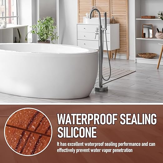 JAOJAO Brown Silicone Caulk, Brown Caulk Water-Resistant Adhesive Perfect Seal for Interior and Exterior Use Reliable and Effective Long-Lasting Protection for Doors Windows Siding Roofing,100g
