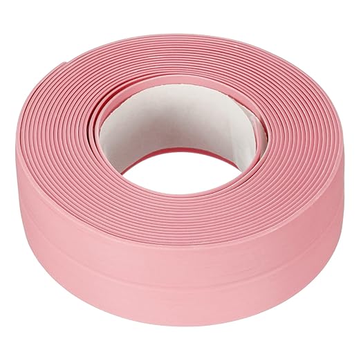 uxcell Waterproof Seal Caulk Strip Tape Self Adhesive 0.87" W x 10.5'L PVC Sealing Tape for Kitchen Bathroom Coral