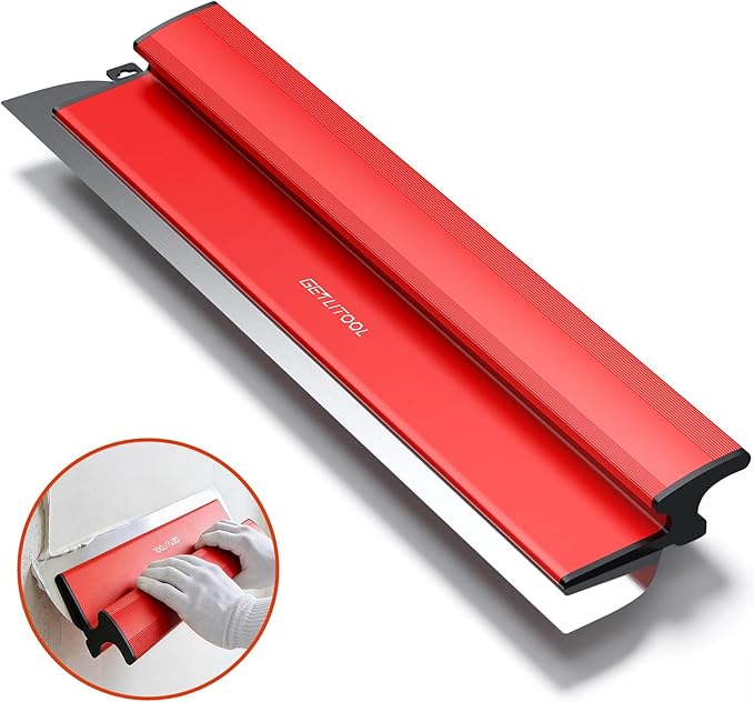 GETLITOOL 60cm Large Paint Putty Scraper with Spare Blades, Heavy-Dury Drywall Knife with Ergonomic Handle & 201 Stainless Steel Skimming Blade for Drywall Repair, Joint Filling, Surface Finishing