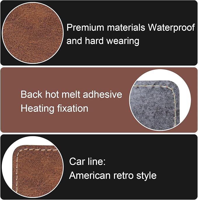 SmallCat 12 PCS Square Leather Patches for Hats, Iron on Blank Patches, Artificial Leather Patches for Laser Engraving, Repair Patches for DIY Sewing Crafts for Hats, Jackets, Jeans - Dark Coffee