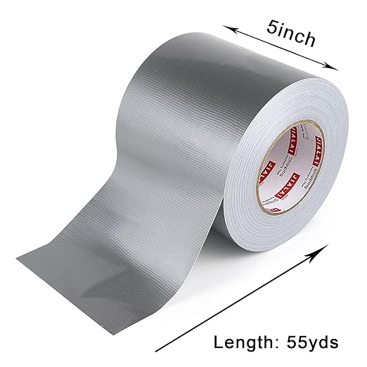 JIALAI HOME Wide Duct Tape, Industrial Grade Silver Tape 5 inches x 55 Yards (164 ft), 9 Mil Heavy-Duty, Waterproof, Strong, Flexible, No Residue, for Indoor & Outdoor Crafts Improvement