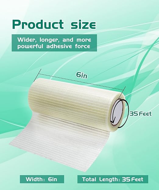 Heavy Duty Waterproof Tape Fits for RV Awning Repair、Canvas Repair、Tent Repair、Boat Covers Repair、Prevent Tear Repair 、Vinyl Repair 、Fabric Repair、Tarp Repair Etc,6 Inch Wide 35 FT Long