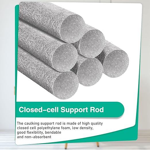 Tondiamo Caulk Saver Foam Backer Rod Gap Filler Concrete Rope Caulk Gray Sealant Backing Rod for Fence Wall Gap Floor Window Door Windproof Home Repairing(3/8 Inch x 30 Ft)