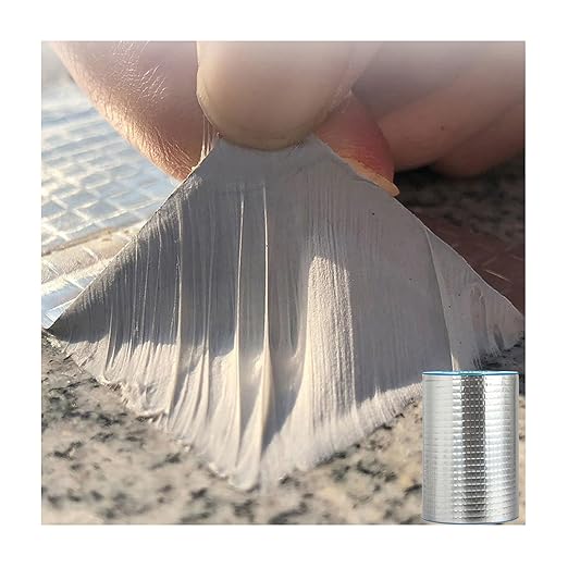 Butyl Tape Waterproof Tape, Aluminum Foil Butyl Seal Tape for Leakage, Butyl Rubber Tape for Reapring for Boat, Pipe Sealing, Roof Crack, RV, Awning, Window Sealing - 12"W x 16'L