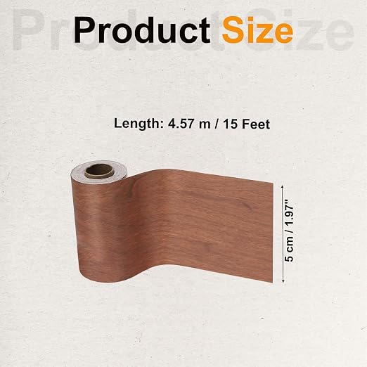 PATIKIL Wood Grain Tape 2" x 32 ft, Self-Adhesive Wood Texture Repair Tape Realistic Wooden Effect Patch for Furniture Cabinets Floor Walls, Red Brown