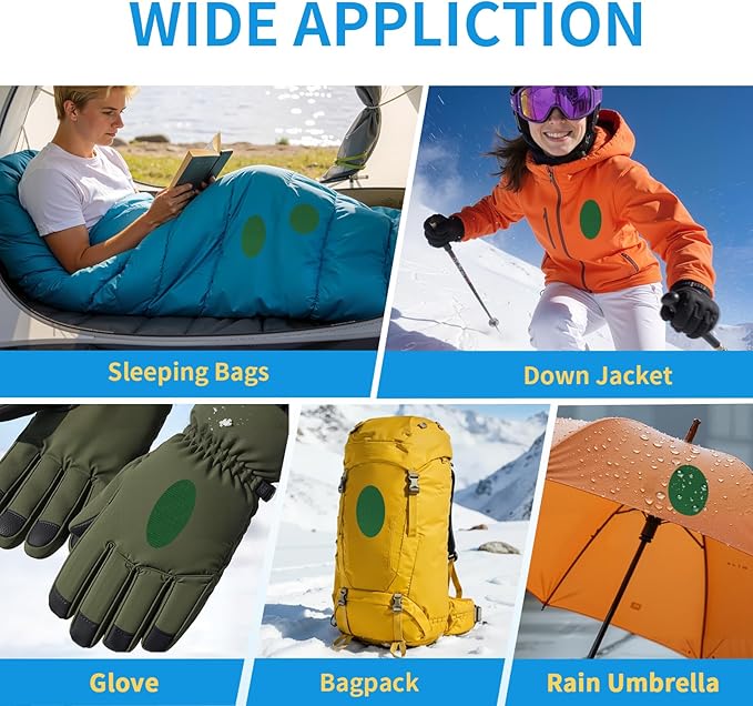 Waterproof Nylon Fabric Repair Tape Tent Repair Kit, 4pcs Outdoor Gear Tenacious Fix Tape, Self-Adhesive Fabric Patches for Clothes, Down Puffer Jacket, Tent, Sleeping Bag, Backpack, Green
