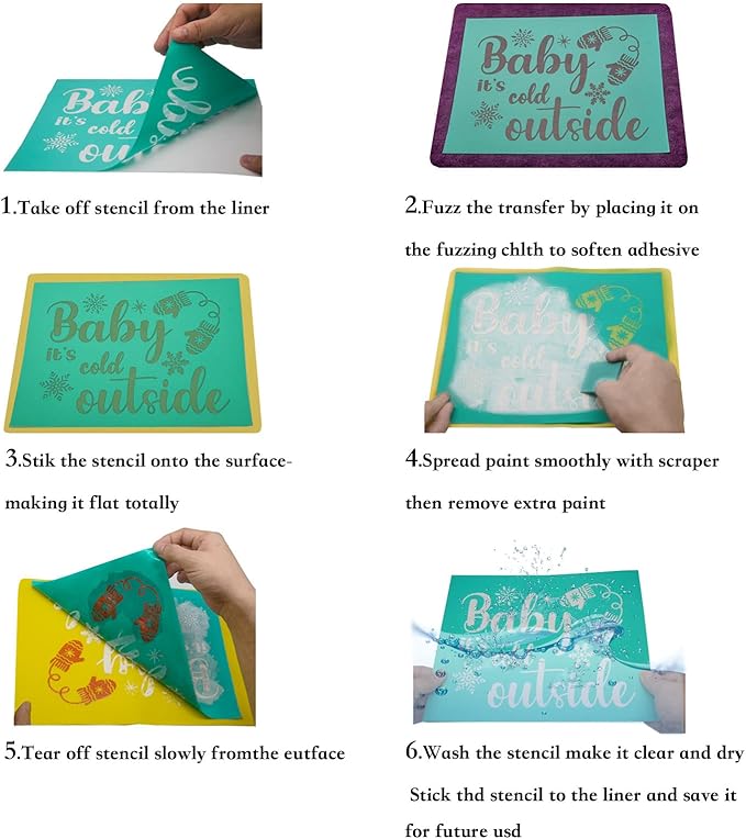 Silk Screen Stencils Self Adhesive Reusable Mesh Printing Stencil for Painting on Wood Fabric Chalkboard Home Decor