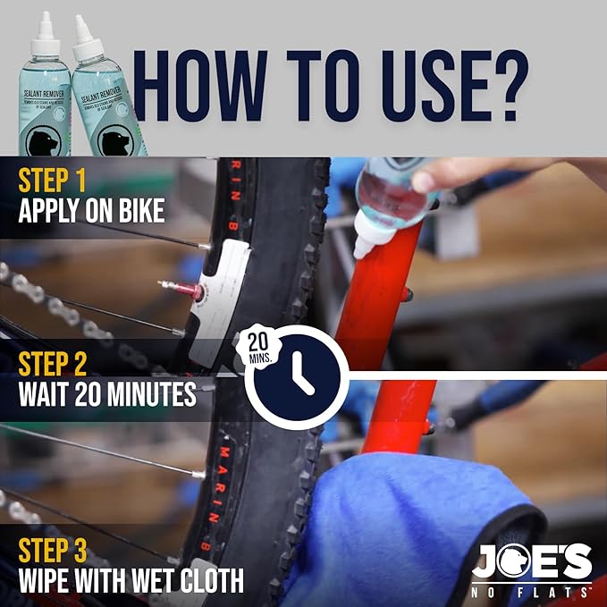 JOE'S NO FLATS Sealant Remover - 8oz - Easily Remove Tubeless Sealant from Frame, Rim, and Other Bike Parts