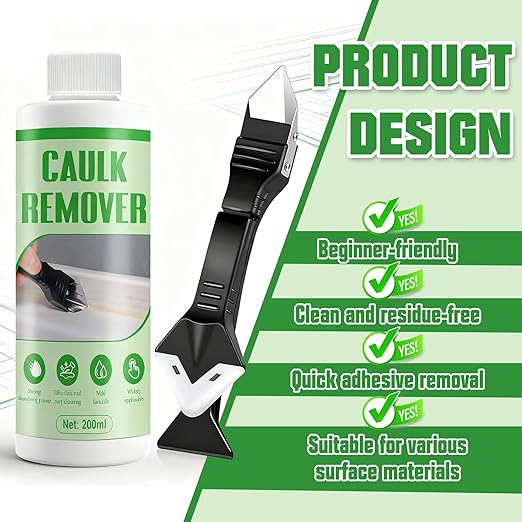 200ml Caulk Remover, Strong Dissolving Silicone Caulk Remover, Power Mild Performance Wide Application for Removes All Types of Uncured and Cured Silicone Rubber