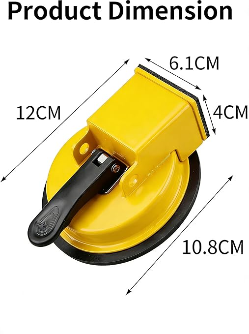 Floor Gap Fixer Tool, Cast Aluminum, Heavy Duty Flooring Repair Kit with Vacuum Suction Cup for Laminate, Vinyl, Wood and Tile Floors (Yellow)