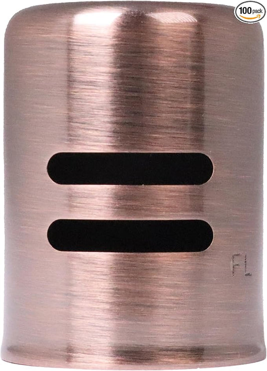 Westbrass D201-100-11 1-5/8" x 2-1/4" Solid Brass Air Gap Cap Only, Non-Skirted, Antique Copper (100-Pack)