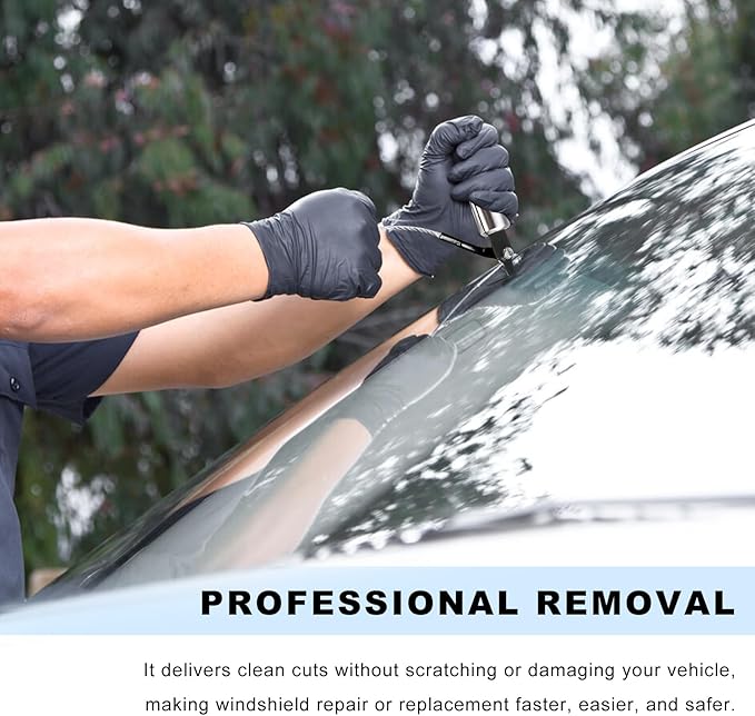 Windshield Removal Tool, Aluminium Alloy Auto Windscreen Replacement Tool with Steel Blade, Professional Window Glass Trim Remover for Sedan Truck SUV, Car Accessories