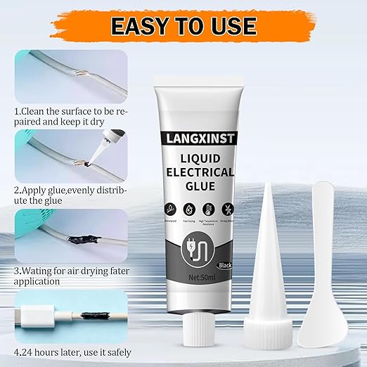 Liquid Electrical Tape,Liquid Insulating Waterproof Quick-Drying Curing Sealant, Insulating Electrical Tape Adhesive, Quick-Drying Liquid Electrical Tape for Cables (Black)