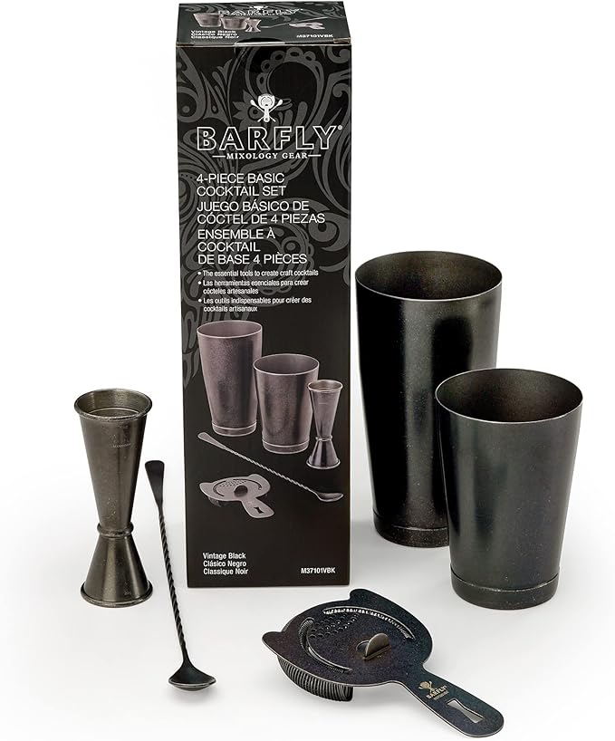 Barfly Basics Cocktail Set, 5-Piece, Vintage Black