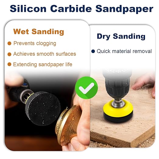 187 Pieces 2 Inch Sanding Disc, GOH DODD Wet Dry Sandpaper with Interface Pad and Backer Plate 1/4" Shank, 60-10000 Grits Grinding Abrasive Sand Paper for Auto Metal Glass Resin Wood Sanding