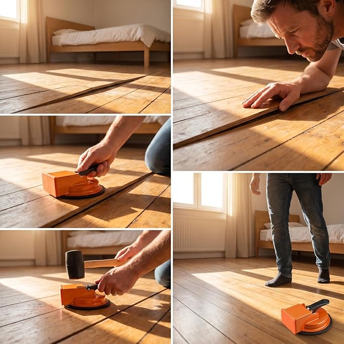 Floor Gap Fixer Tool - Heavy Duty Suction Cup for Closing Loose Floorboard Gaps, No Damage, No Pro Needed