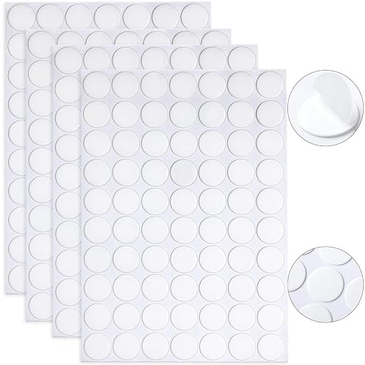 JANYUN 280Pcs Sticky Dot Stickers Clear Putty Sticky Tack for Decoration | 20mm Removable Sticky Tack Putty, No Trace Waterproof Transparent Poster Tape for Wall Decor Photos Party Balloons Crafts