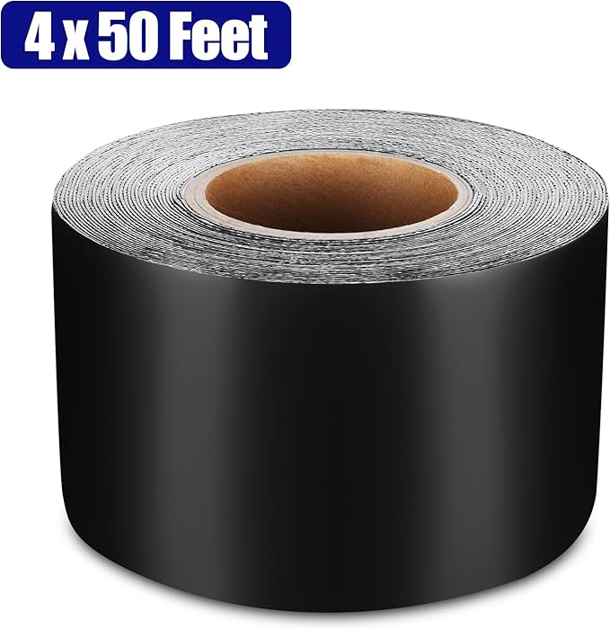 Butyl Sealant Tape, RV Roof Tape Black, 4 Inch x 50 Feet RV Repair Sealant Waterproof Tape, UV & Weatherproof Butyl Roofing Tape for Window, Boat Sealing, Truck and Trailer Roof Sealant