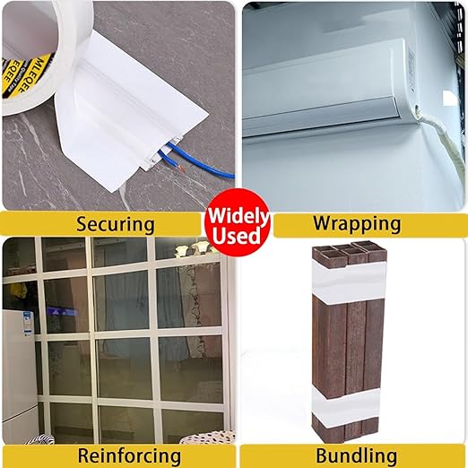 2Pack Duct Tape Heavy Duty Single Sided, Strong Adhesive High Strength, Waterproof Mesh Tape for Indoor Outdoor Repairing Sealing Bonding, Easy Use Hand Tearable, 1.57 Inch x 33 Feet, White