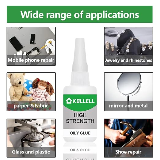 High Strength Oily Glue,Universal Super Glue,Welding High-Strength Oily Glue, Used for Quick Repair of Metal, Plastic, Wood, Glass, Jade and So On(50g/pcs)(2Pcs)