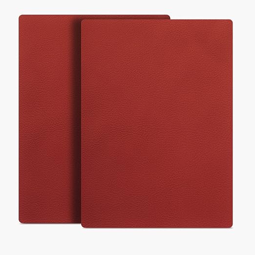 ILOFRI Leather Repair Patch 8x11 inch 2 Pcs, Durable Self Adhesive Vinyl and Leather Repair Kit for Couch, Car Seats, Boat Seat, Furniture, Upholstery, Auto Interior, Sofa, Chair -Dark Red
