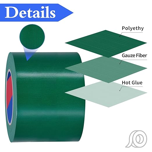Green Heavy Duty Duct Tape, 4 Inch x 55 Yards, Industrial Grade Waterproof & UV Resistant, Strong Adhesive for Indoor Outdoor Repairs, Crafts, Home Improvement, Moving Packing and DIY Projects