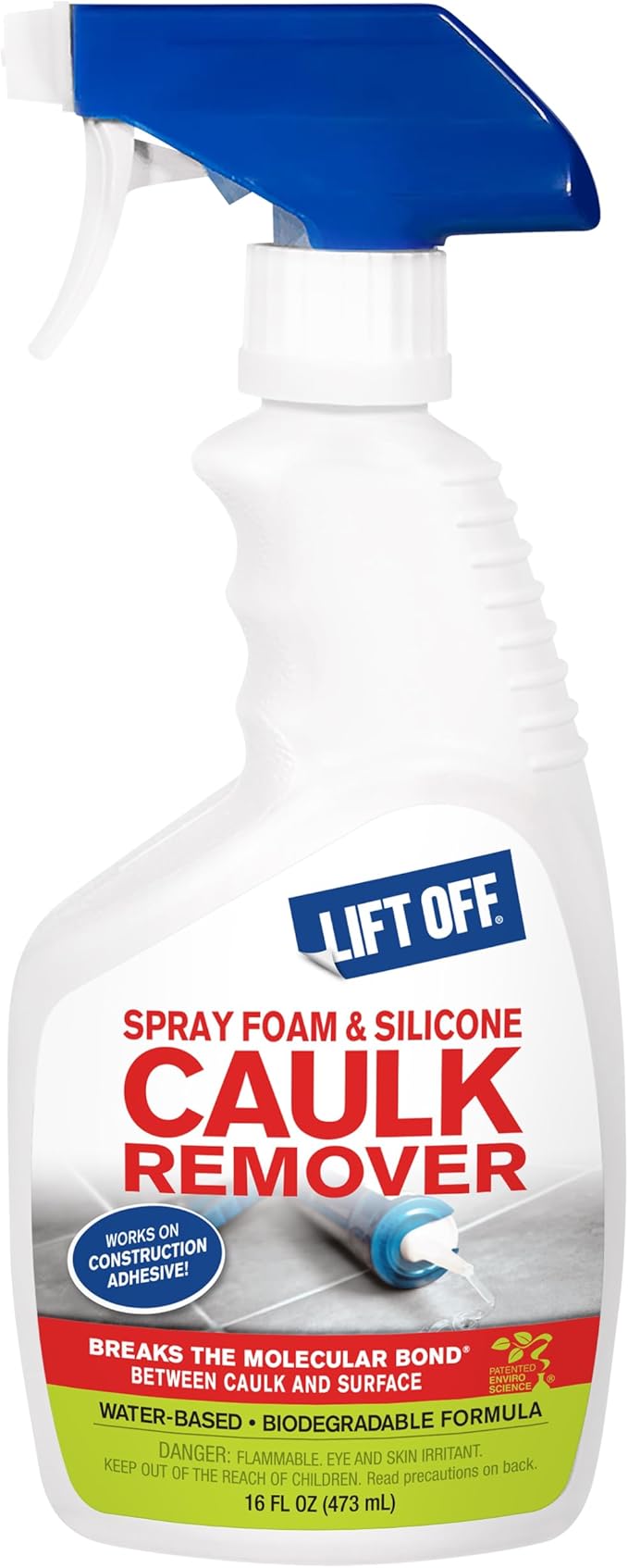Motsenbocker’s Lift Off 41116 16-Ounce Silicone Latex Caulk and Foam Sealant Remover Spray is Safe on Showers, Construction Adhesives, Stainless Steel, Ceramic Water-Based, White