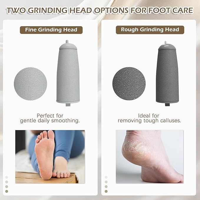 Upgraded Electric Foot Callus Remover, IRILEKI Callus Removers for Feet, Pedicure Tools for Feet, Rechargeable Portable Foot File Pedicure Tools, Foot Care for Dead Skin, for Feet & Hands (Beige)
