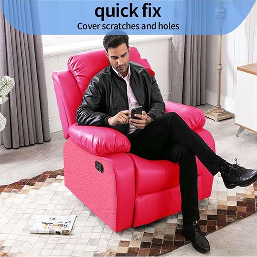 Aglzyoply Large Furniture Leather Repair Tape, Self-Adhesive Leather Repair Subsidy, 17.7x78.8inch Leather Repair Tape,for Sofa, car seat,Furniture,Kitchen cabinets, Wall, Chair,DIY Crafts (Rose red)