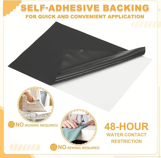 PATIKIL Nylon Repair Patch 8 x 6 Inch, 6pcs Self-Adhesive Down Jacket Repair Patches Waterproof Fabric Repairing Tape for Tents Sleeping Bag Outdoor Camping Gear, Black